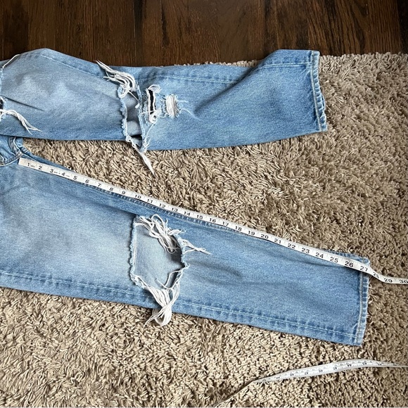 GRLFRND Helena High Rise Distressed Straight Jeans Size 26 - Picture 7 of 10